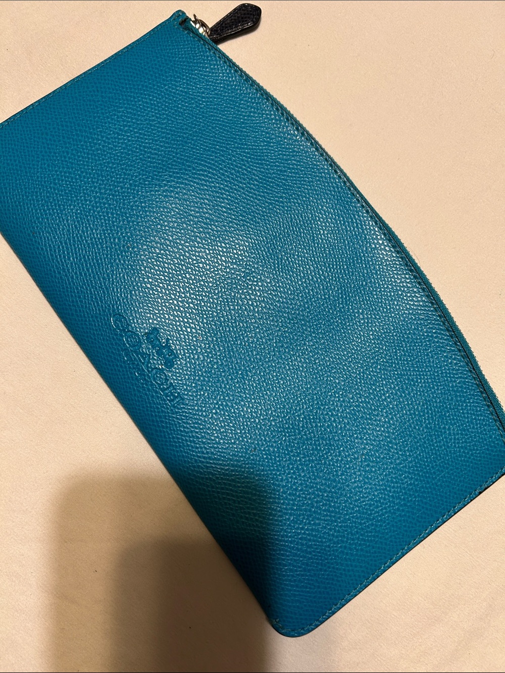 Coach Teal Zip Card & Key Holder